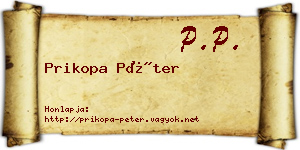 Prikopa Péter névjegykártya