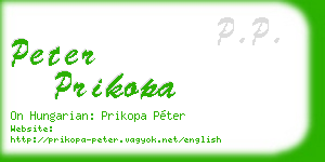 peter prikopa business card